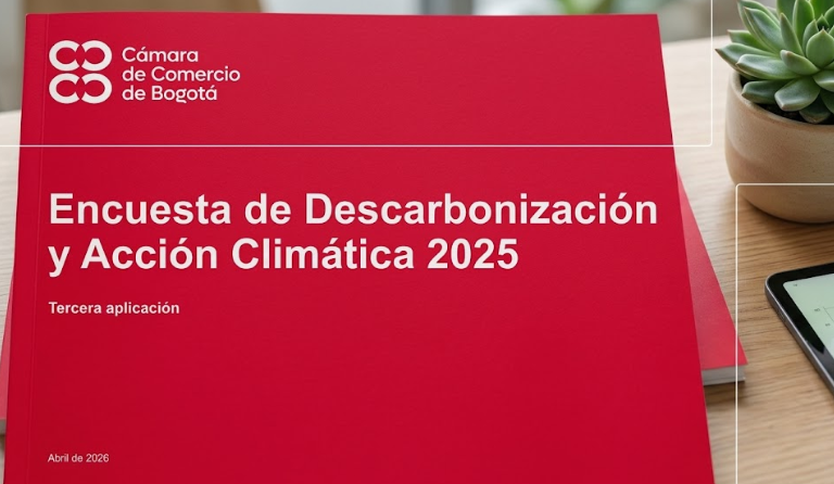 Resultados de la Encuesta de Descarbonización y Acción Climática 2025 presentados por la Cámara de Comercio de Bogotá.